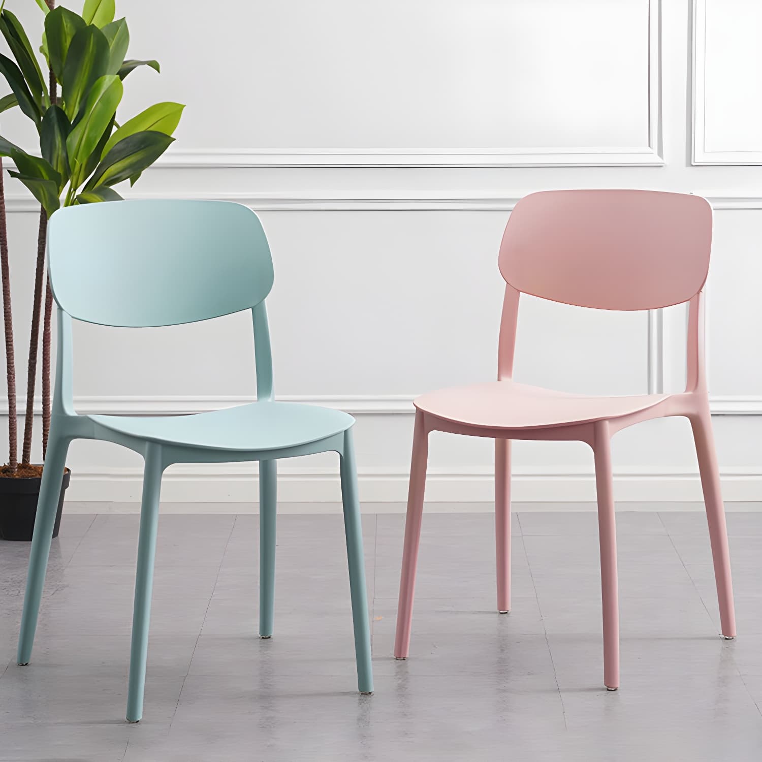 Plastic Indoor-Outdoor Side Chair Armless Stackable Dining Chairs thumbnail 11
