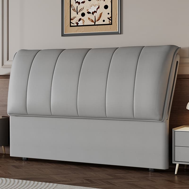 Trendy Panel Headboard in Natural Wood with No Distressing, Rectangle Shape for Queen/Full Bed, Featuring Sponge Upholstery and Standard Height thumbnail 5