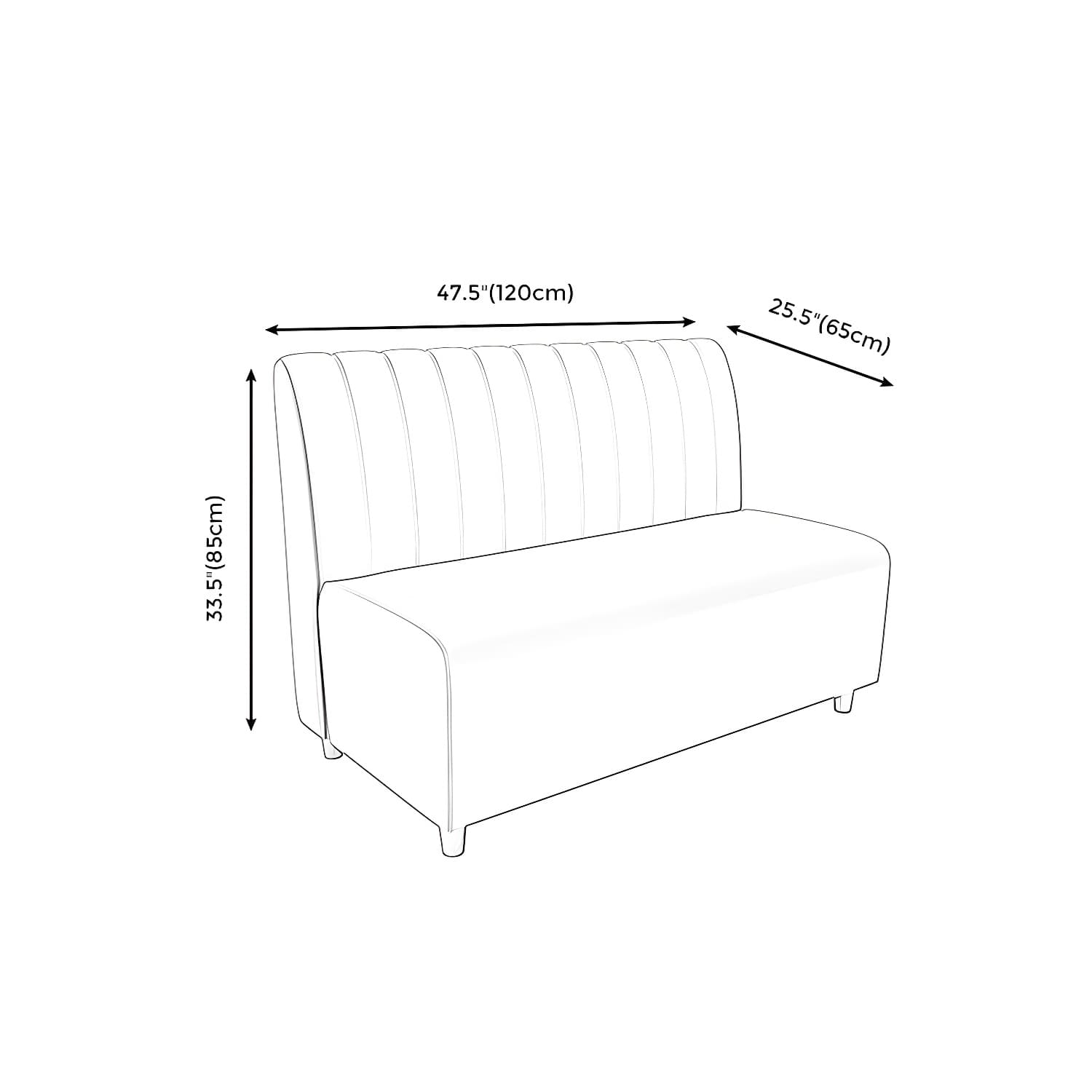 47.27"D x 25.59"W x 33.46"H Contemporary Glam 2-seat Sofa for Restaurant thumbnail 16