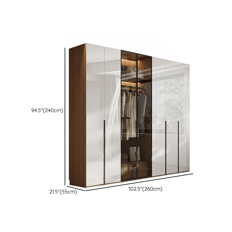 Casual White Lumber Wardrobe Closet with Soft Close Drawer, Door, Interior Shelves, and Clothing Rod thumbnail 31