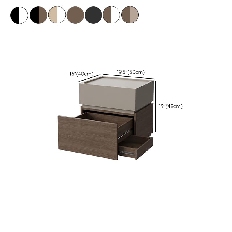 Organic Modern Nightstand With Drawer Organization and 3 Drawers in Real Wood thumbnail 15