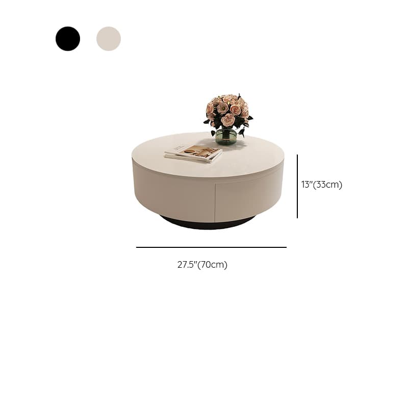 Rounded Coffee Table with 2 Drawers for Indoor Use in a Modern Style thumbnail 9