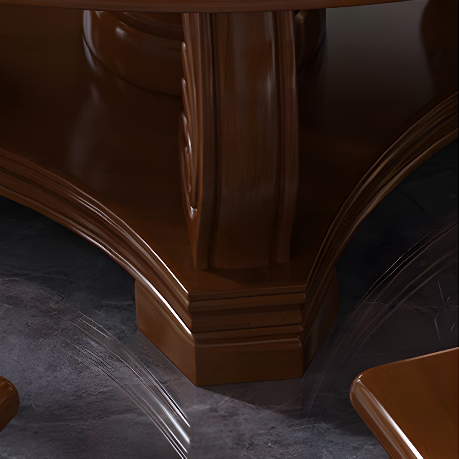 Round Solid Wood Dining Table Modern Turntable Furniture with Pedestal Base thumbnail 14