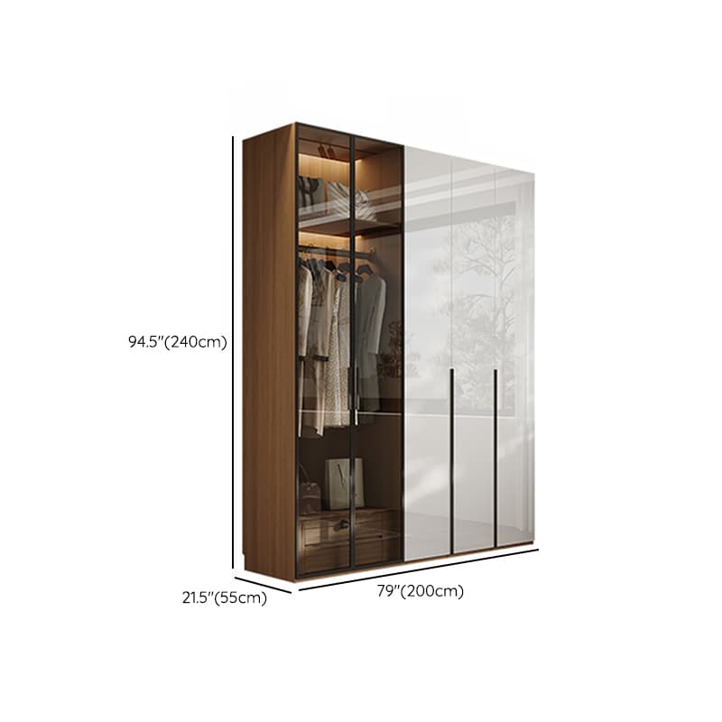 Casual White Lumber Wardrobe Closet with Soft Close Drawer, Door, Interior Shelves, and Clothing Rod thumbnail 27