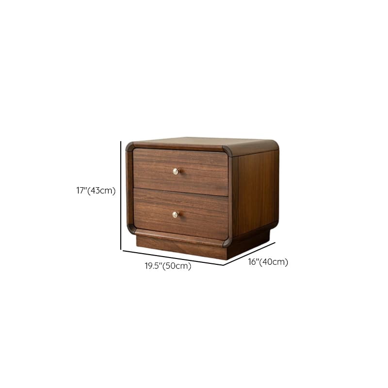 Cocoa Stylish Drawer Storage Nightstand with Walnut Countertop thumbnail 7