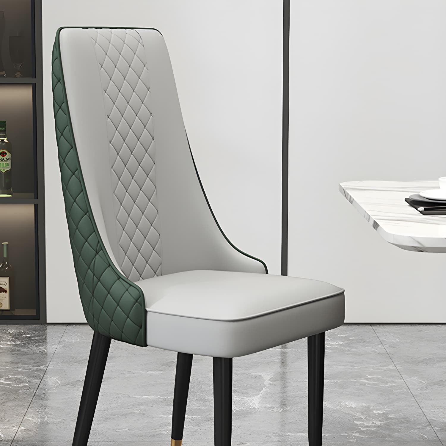Glam Style Side Chair Leather Parsons Indoor Dining Chair for Living Room thumbnail 16