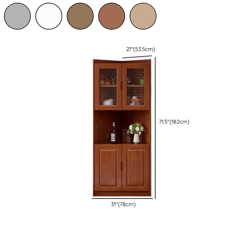 Independent Corner Utility Storage Cabinet in Cocoa/Gray/White with Grip Bars, 2 Exterior Shelves and 2 Cabinets/1 Cabinet in a Trendy Style, Glass-panel Door Included/Not Included thumbnail 13