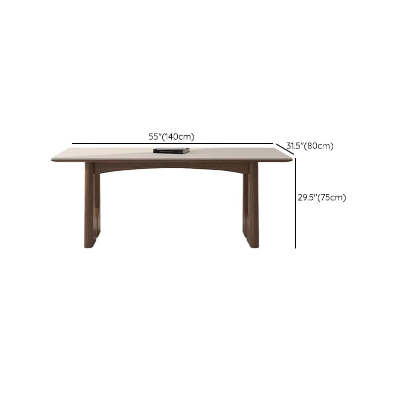 Dining Table Set with Slate Two-sided Pedestal, Upholstered Back, Fixed Table, Padded Chair, and White Top thumbnail 9
