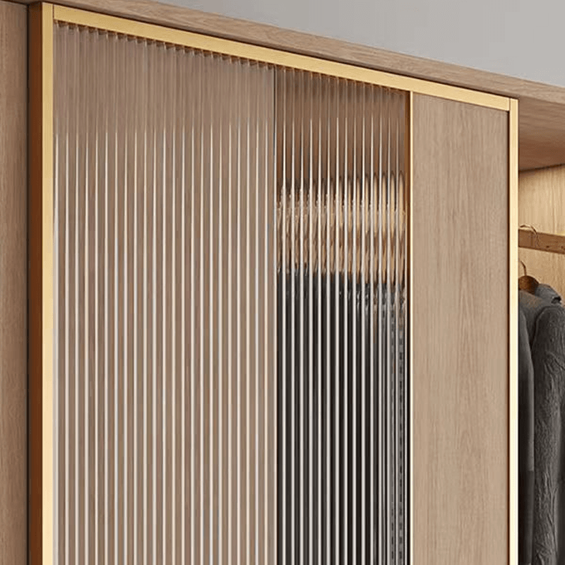 Natural Finish Art Deco Timber Wardrobe Armoire with Soft Close Drawer, Soft Close Door, Interior Shelves, and Clothing Rod thumbnail 7