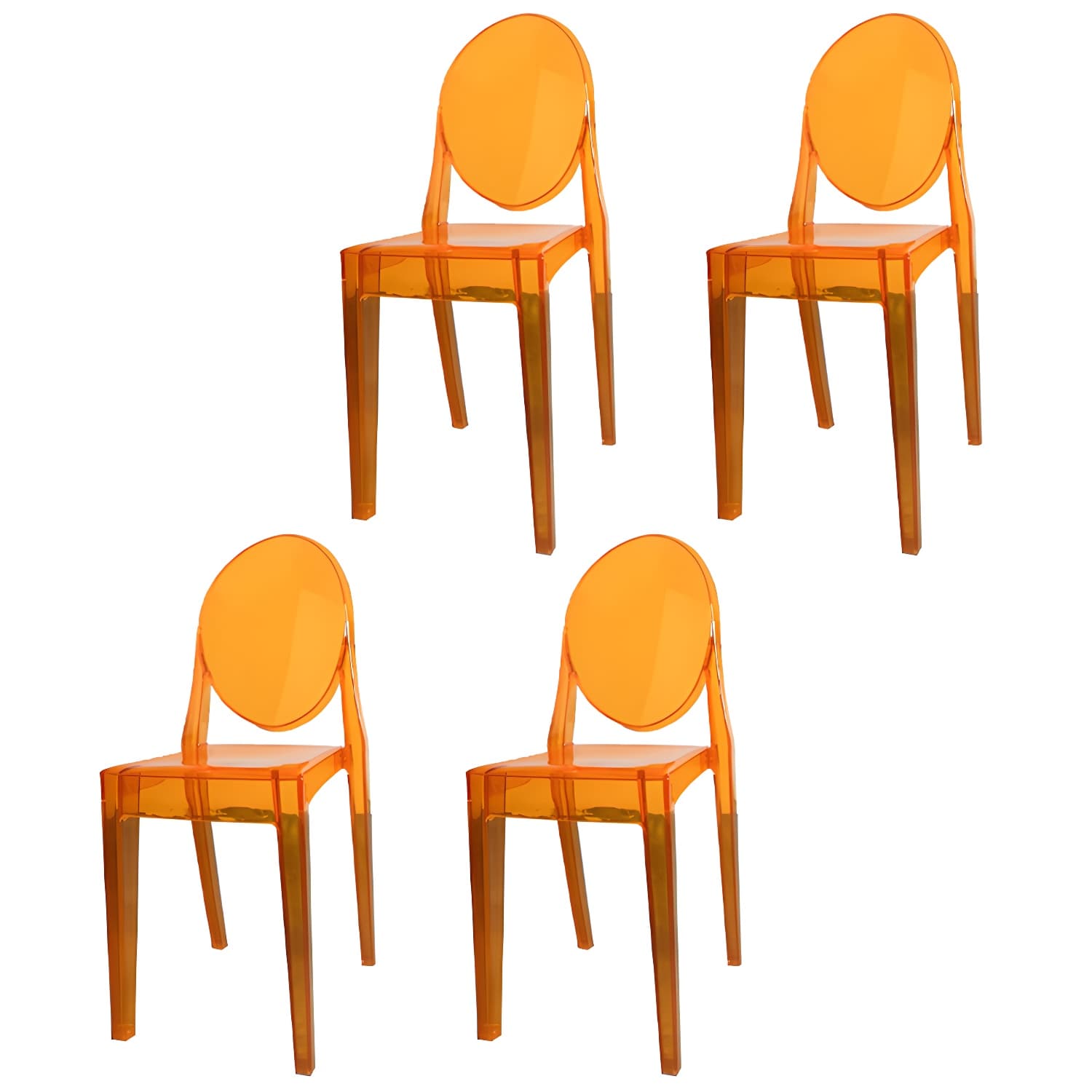 Scandinavian Winehouse Plastic Side Chair Transparent Open Dining Chair (Set of 4) thumbnail 10