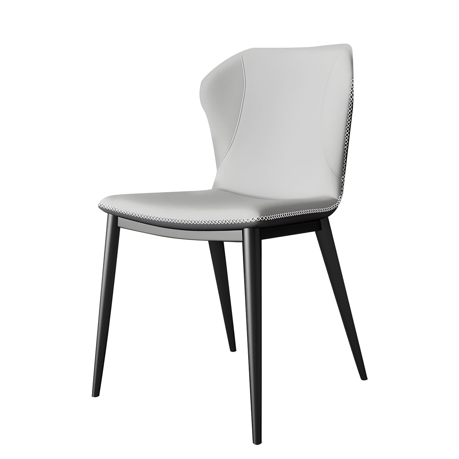 Modern Leather Home Side Chair Wingback Matte Finish Dining Chair thumbnail 4