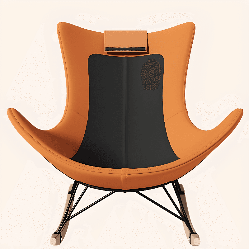 Metal Frame Damp-proof Cushioned Rocking Chair with Flared Arm in a Western Style - image 11