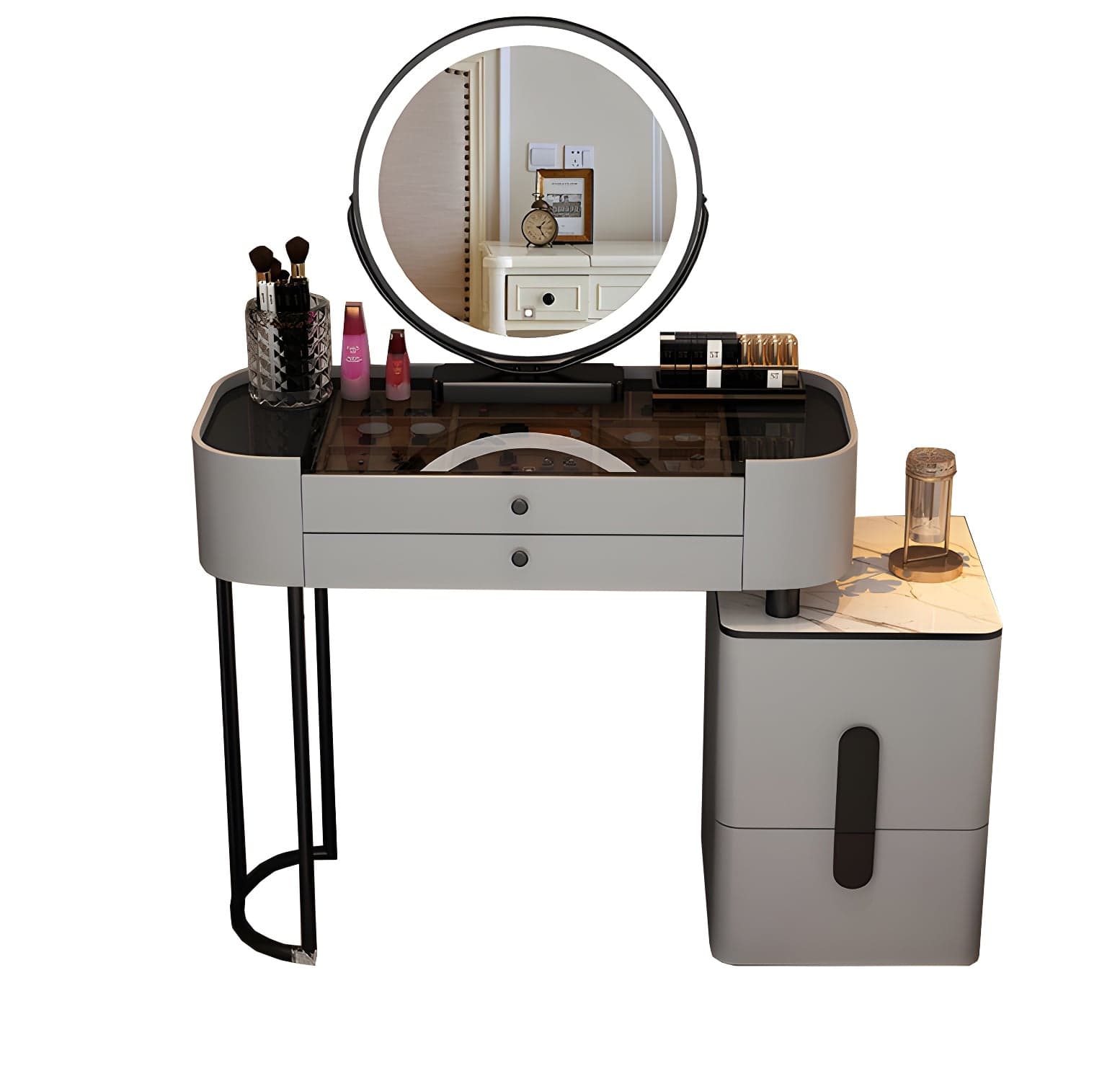 Contemporary Wood Make-up Vanity 15.75" Wide Make-up Vanity with Drawers thumbnail 17