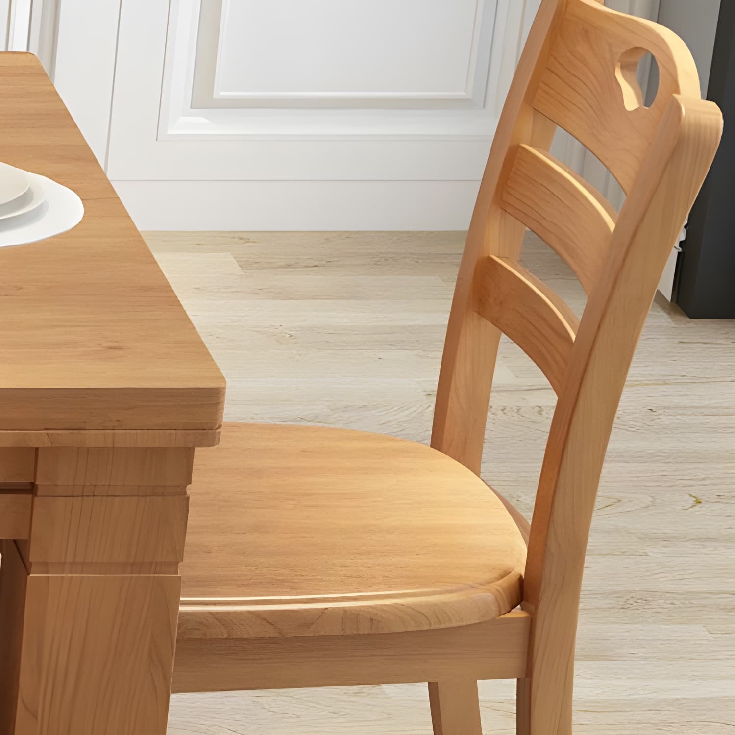 7-Piece Modern Wood Dining Set with Solid Wood Features and Seating for 6 thumbnail 11