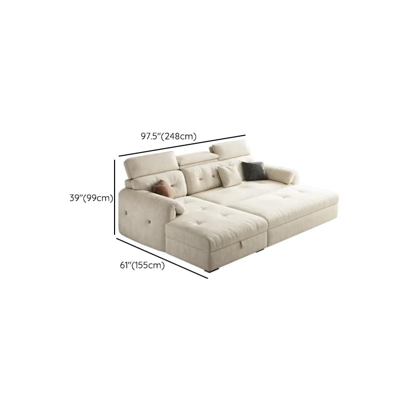 Straight White Sofa Recliner with Under-seat-storage and Stitch-tufted Design in Horizontal Orientation thumbnail 8