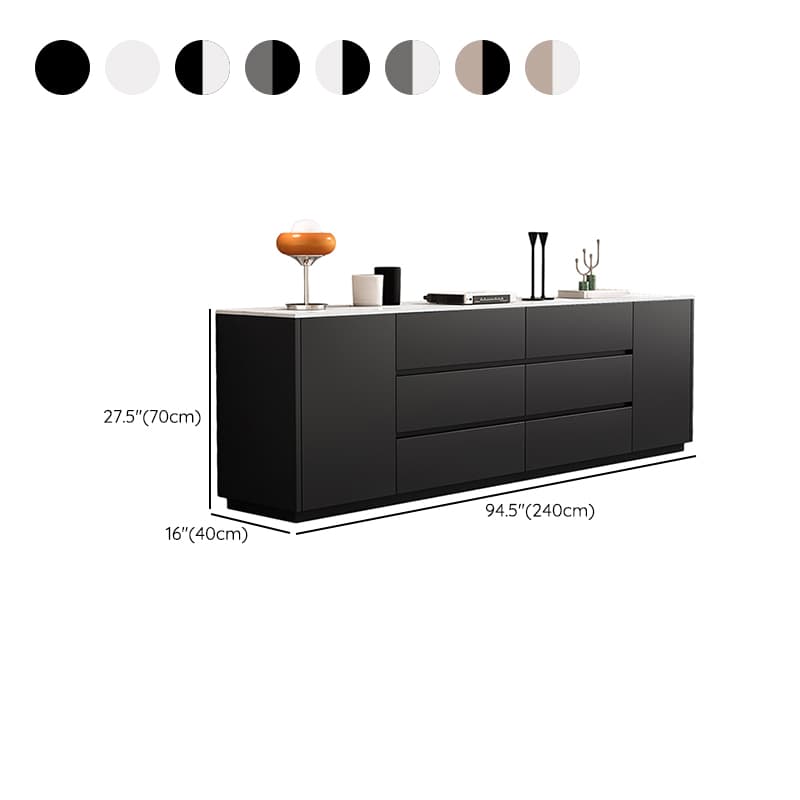 2-Door & 6 Drawers Rectangular TV Stand with Changeable Shelf for Sitting Room, 3 Tiers thumbnail 21