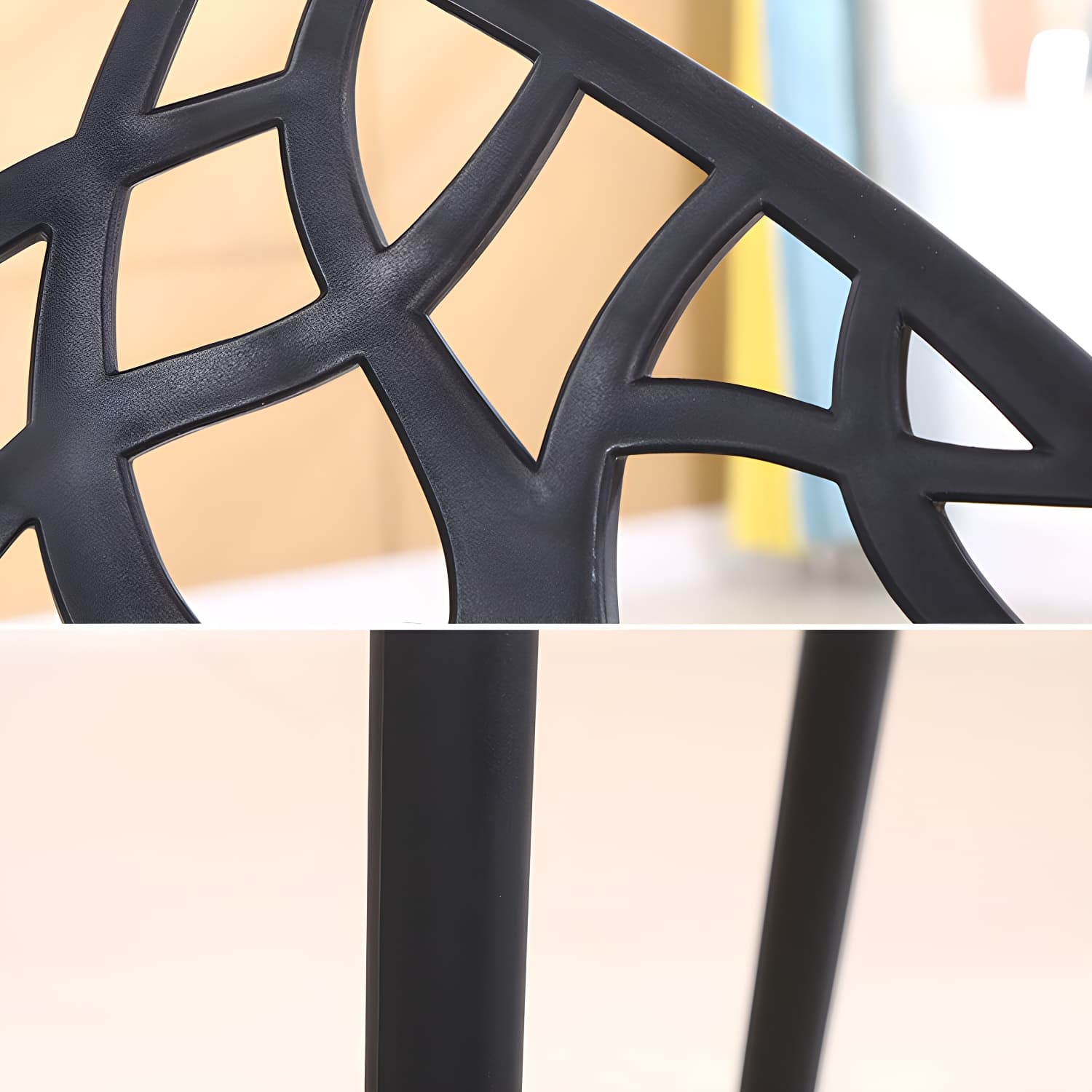 Contemporary Plastic Dining Room Chairs Armless Open Back Dining Side Chair for Restaurant thumbnail 15