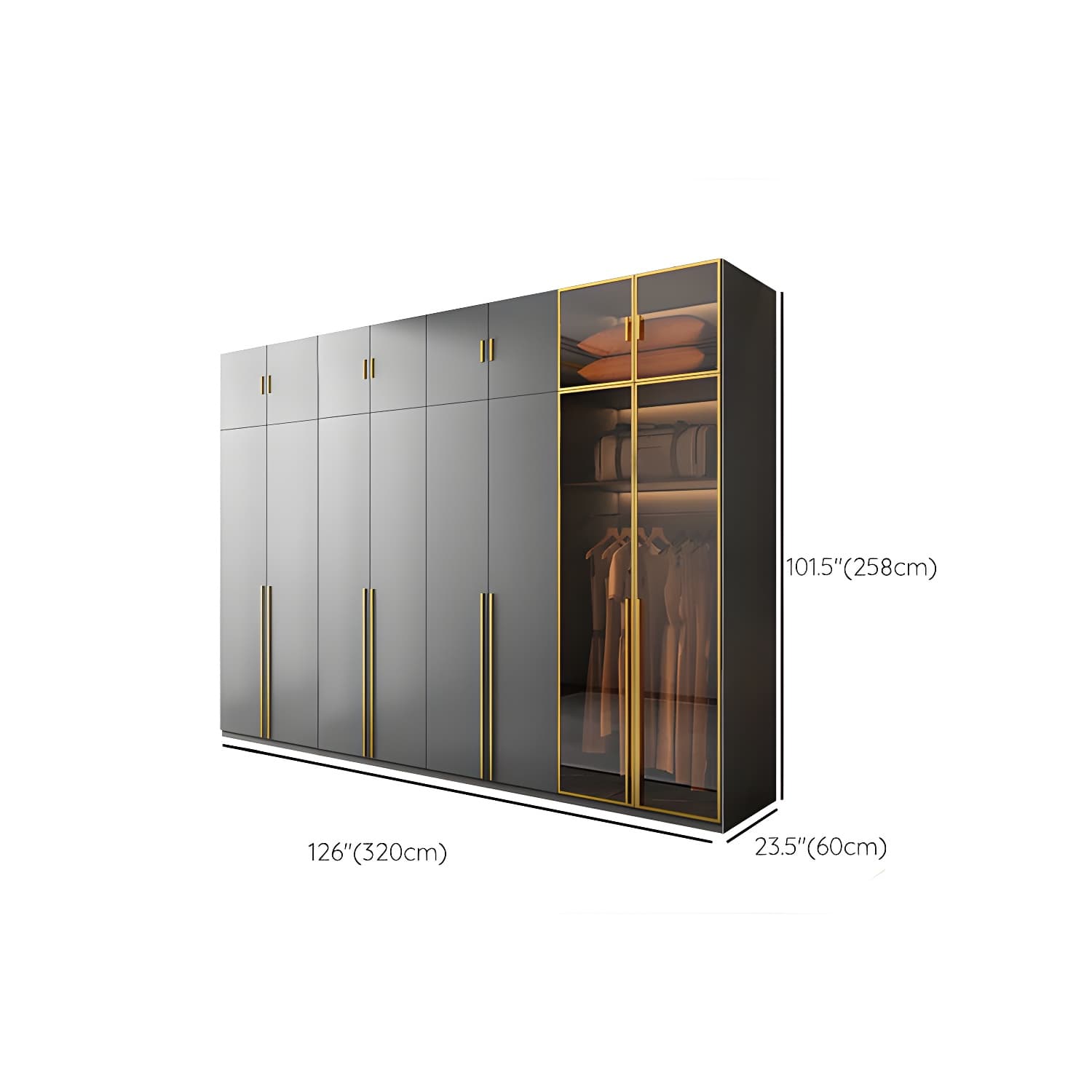 Modern Glass Wardrobe Wardrobe Armoire Wardrobe Cabinet for Home thumbnail 31