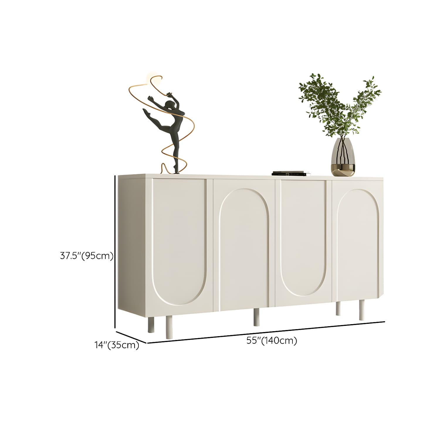 Modern Living Room Manufactured Wood Buffet Sideboard in White thumbnail 13
