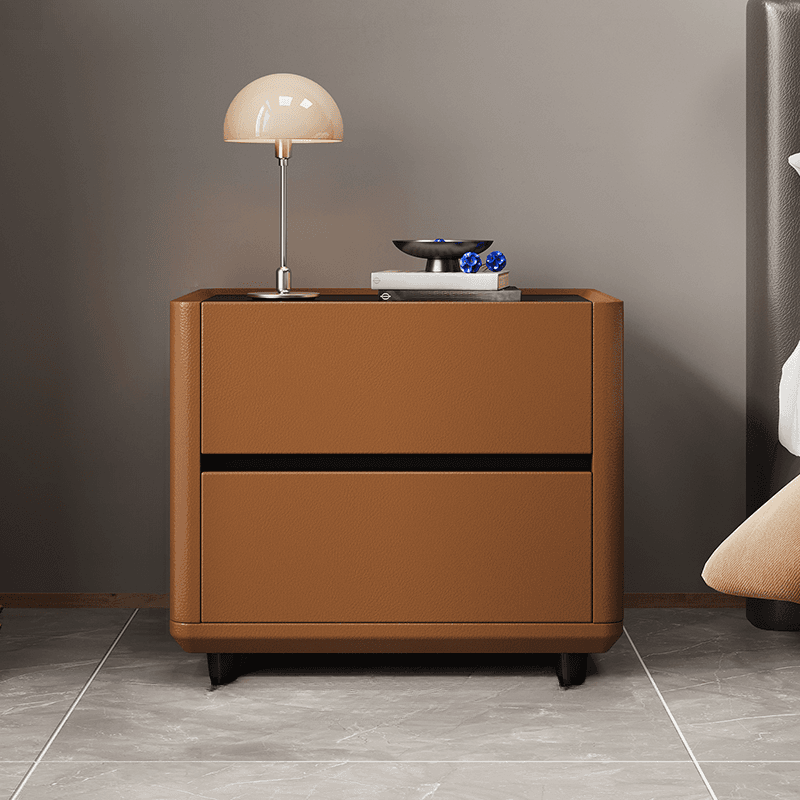 Organic Modern Nightstand With Drawer Organization Featuring 2 Drawers and Stone Countertop thumbnail 8