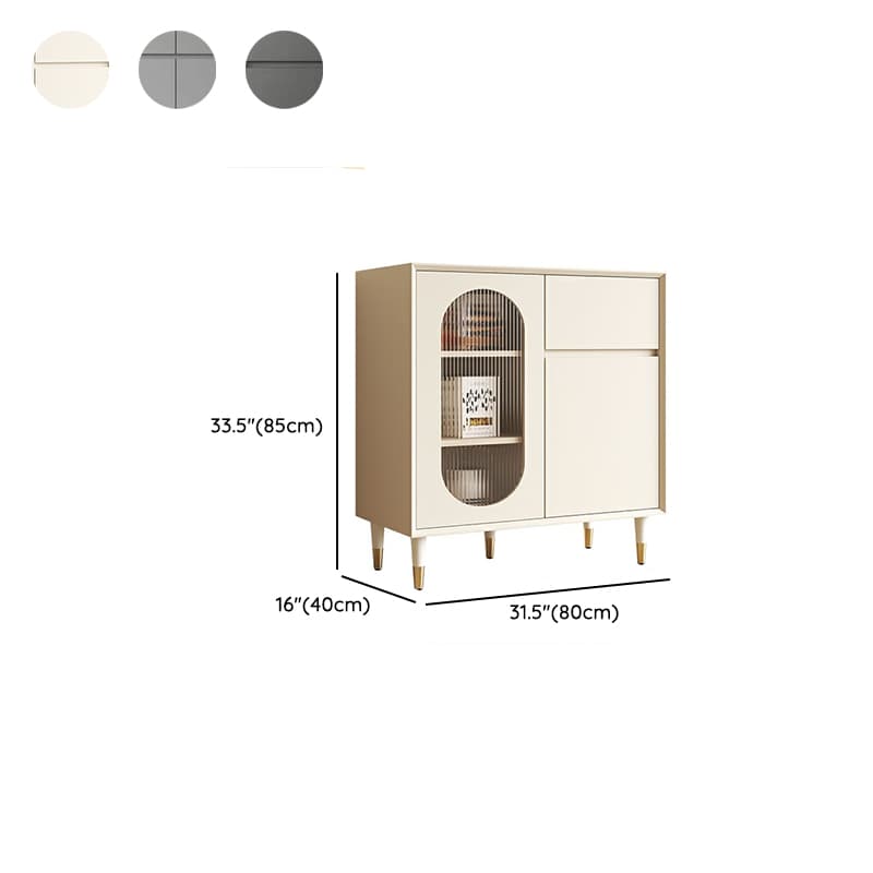 Wood Glam Sideboard Credenza with Glass Doors and Drawers, 40cm Overall Width, 85cm Overall Height thumbnail 15