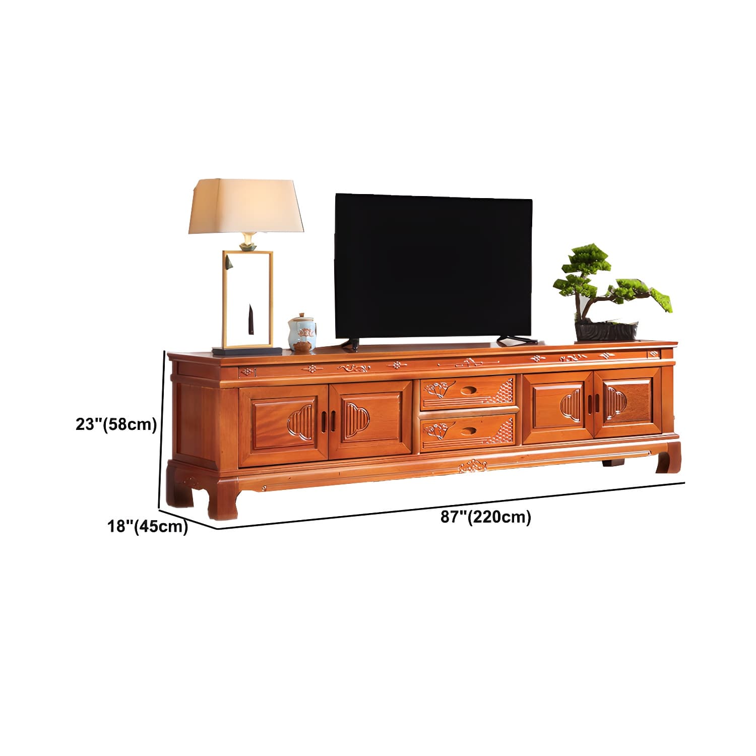 Wooden TV Cabinet Classical Storage TV Stand for Living Room thumbnail 19