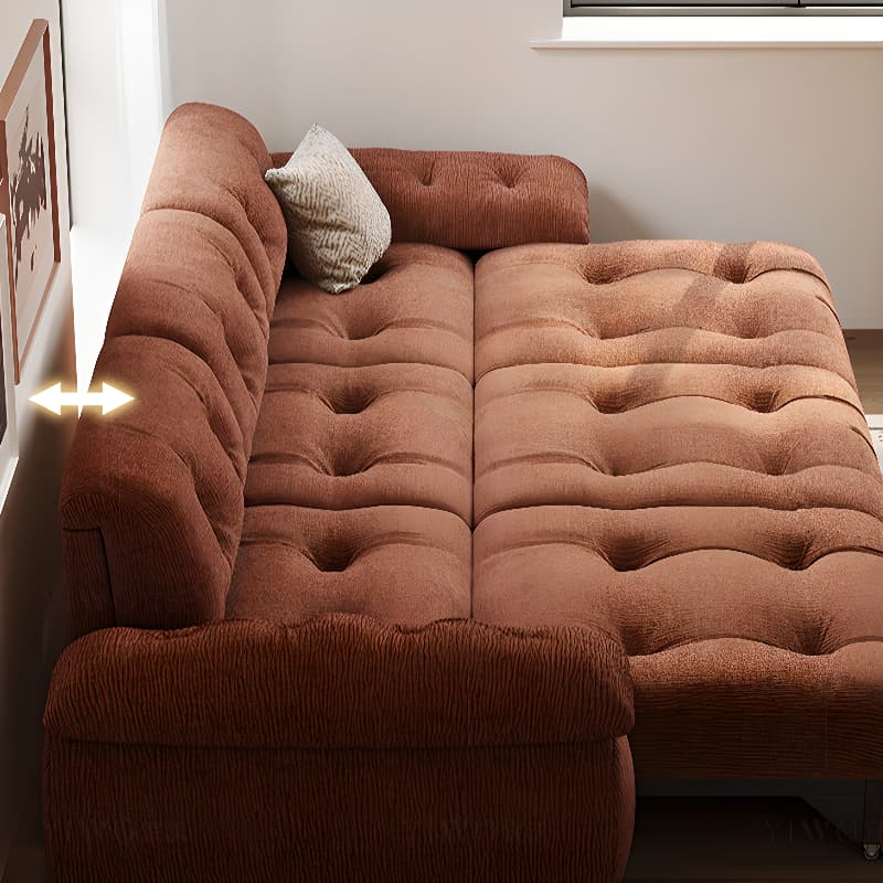 Standard/Single Sofa in Soft-pile Fabric, Amber Color with 1 Pillow thumbnail 4