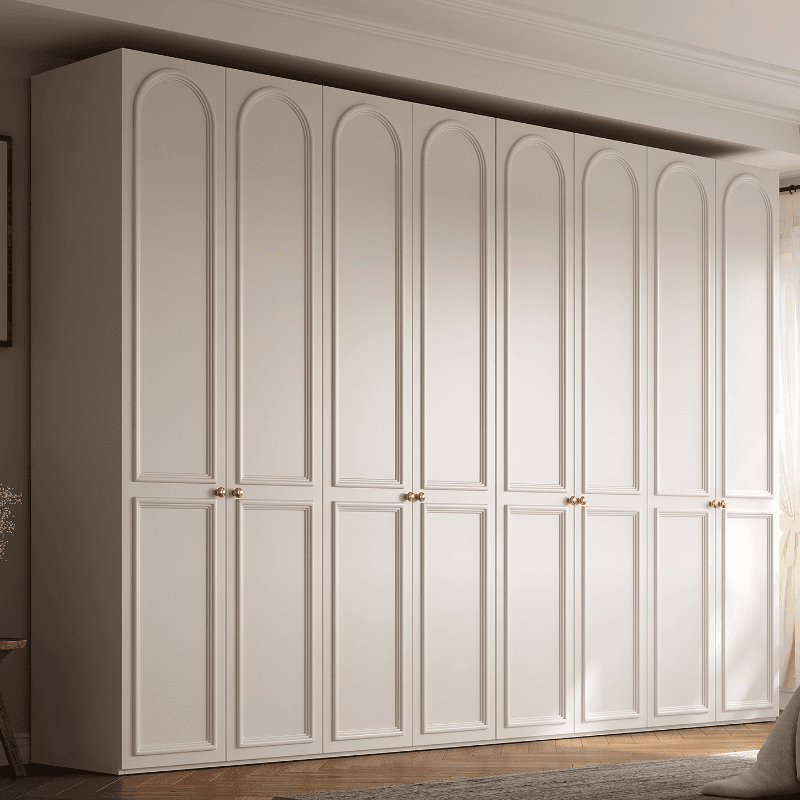 White Casual Wood Independent Armoire Cabinet with Soft Close Drawer, Soft Close Door, and Interior Shelves thumbnail 2