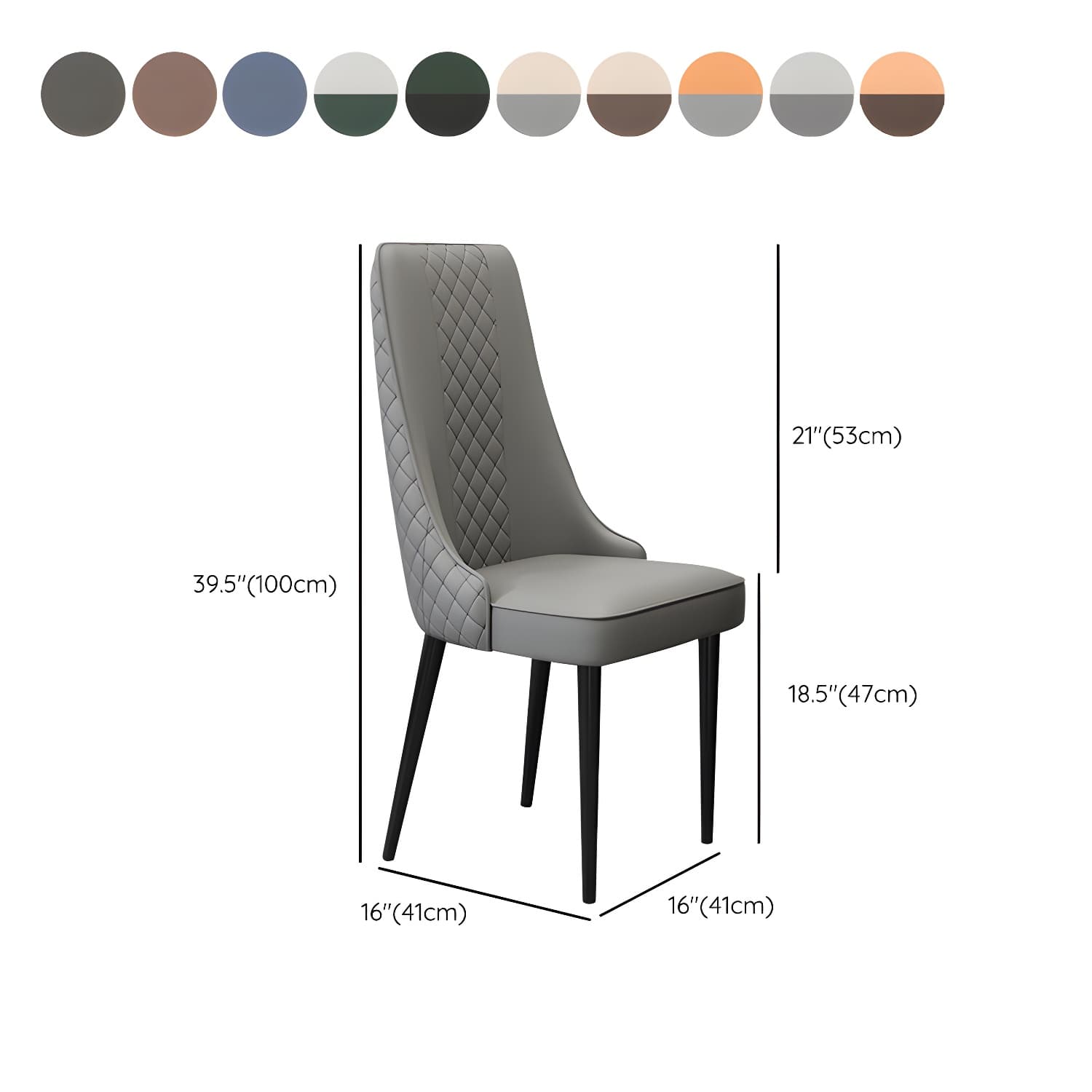 Glam Style Side Chair Leather Parsons Indoor Dining Chair for Living Room thumbnail 19