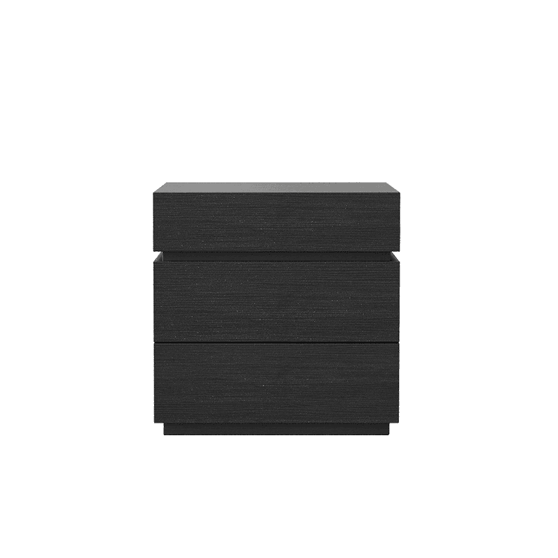 Organic Modern Nightstand With Drawer Organization Featuring 3 Drawers and Particle Board Wood Countertop thumbnail 4