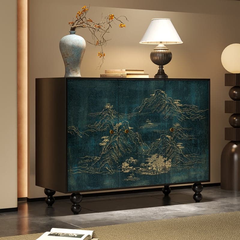 Trendy Rectangle Standalone Accent Cabinet in Ink with Manufactured Wood and Cabinet Knobs thumbnail 1
