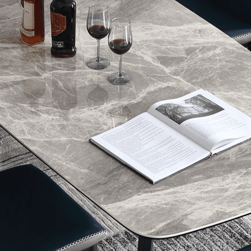 Simplistic Rectangular Slate Stone Dining Table for 4 People/Seats 2/Seats 10, Scratch-proof, Standard Height thumbnail 7