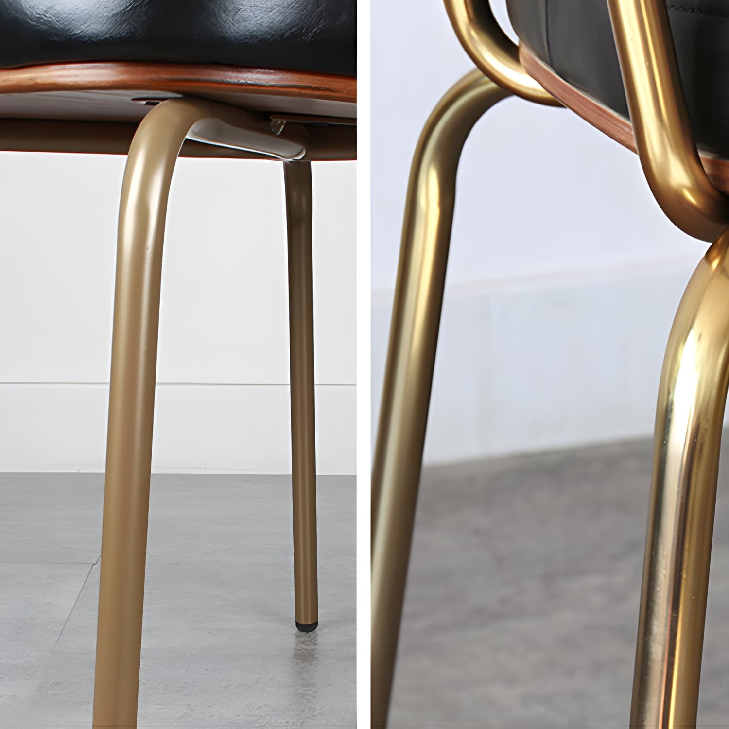Industrial Style Leather Dining Side Chair Dining Room Open Back Side Chair Set thumbnail 13
