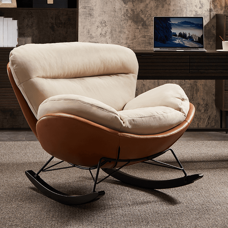 Simple Upholstered Rocking Chair with Padded Comfort thumbnail 7