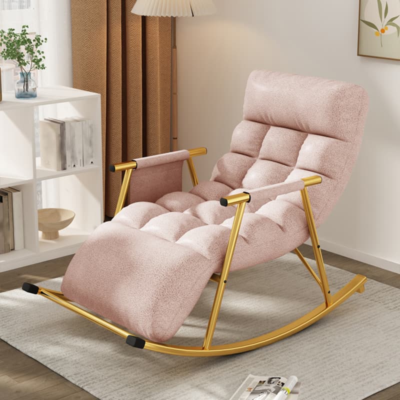 Chic Indoor Modern Rocking Chair - Upholstered, with Tuft and Track Arms, Seats One thumbnail 9