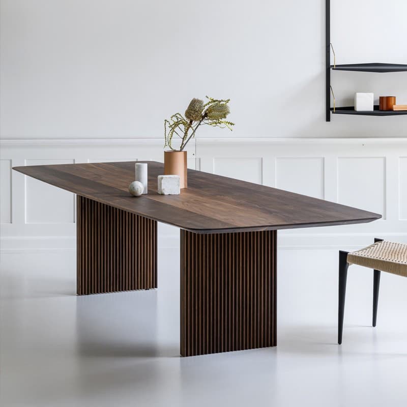 Modern Farmhouse Rectangle Wood Double Pedestal Kitchen & Dining Table thumbnail 3