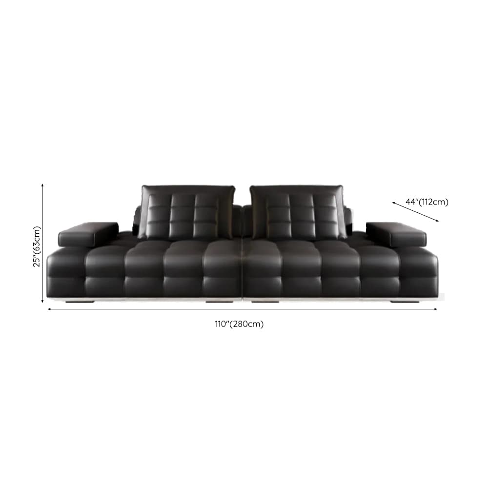 Versatile Black Sofa, Straight/L-Shape, 7-Seater, Horizontal/Right Hand Facing Orientation thumbnail 10