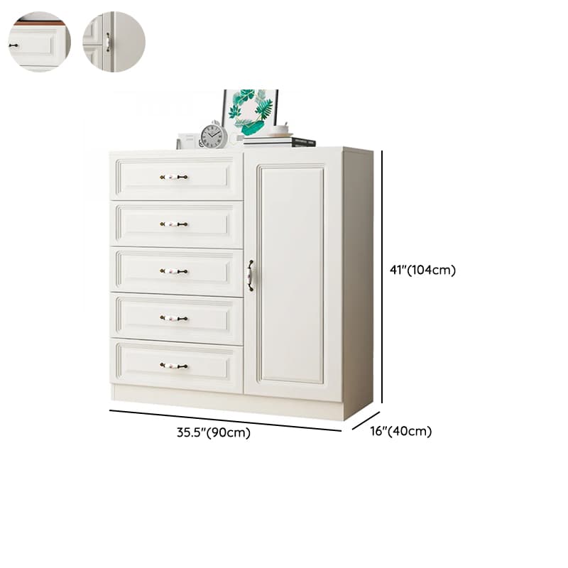 Sleeping Room Use Trendy White Wood Wardrobe Chest with Shelves thumbnail 23