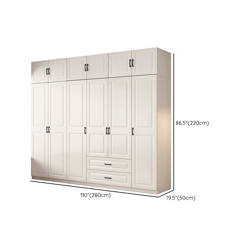 Casual Chalk Timber Wardrobe with Soft Close Drawer and Door, Interior Shelves, Hanging Rod thumbnail 42