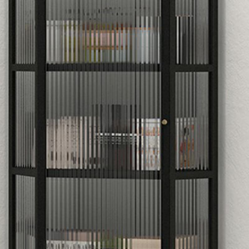 40cm Corner Modern Accent Cabinet with Glass Doors and Iron Base thumbnail 8