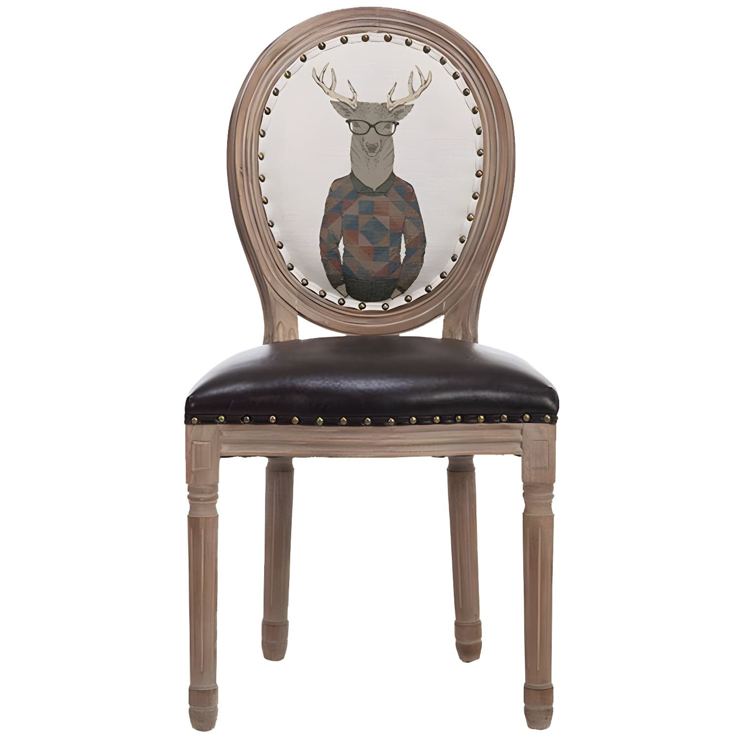 Solid Wood Country Style Dining Room Chair Matte Finish King Louis Back Side Chair thumbnail 6