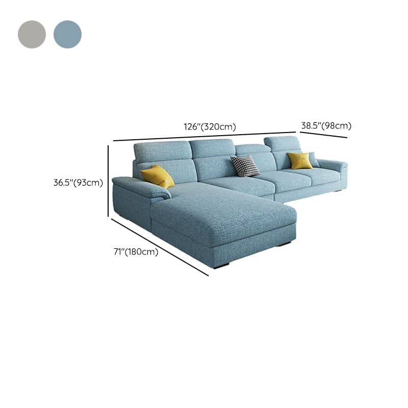 5-Seater Modish Left L-Shape Sofa Chaise with Natural Wood Frame thumbnail 19