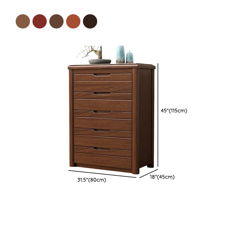 Trendy Walnut Wood Lingerie Chest/Double Dresser with 5/4/6 Drawers in Vertical/Horizontal Orientation thumbnail 17