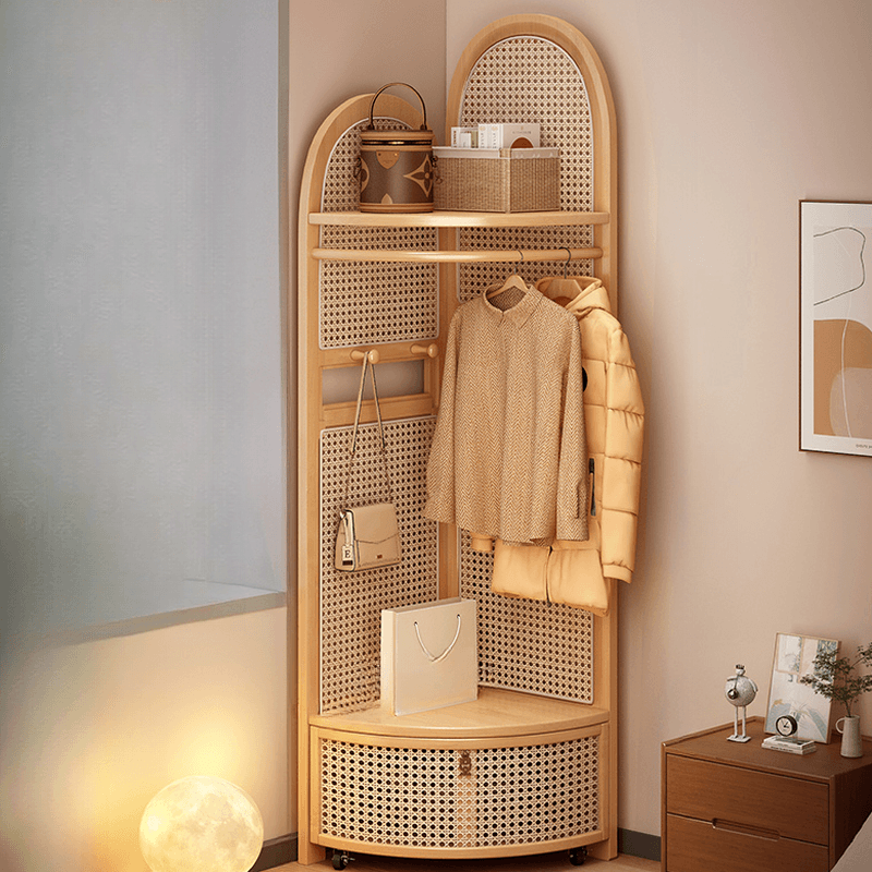 Modern Simple Nook Accent Cabinet with 2 Exterior Shelves, Storage Basket, and Midnight Black/Sepia Top thumbnail 2