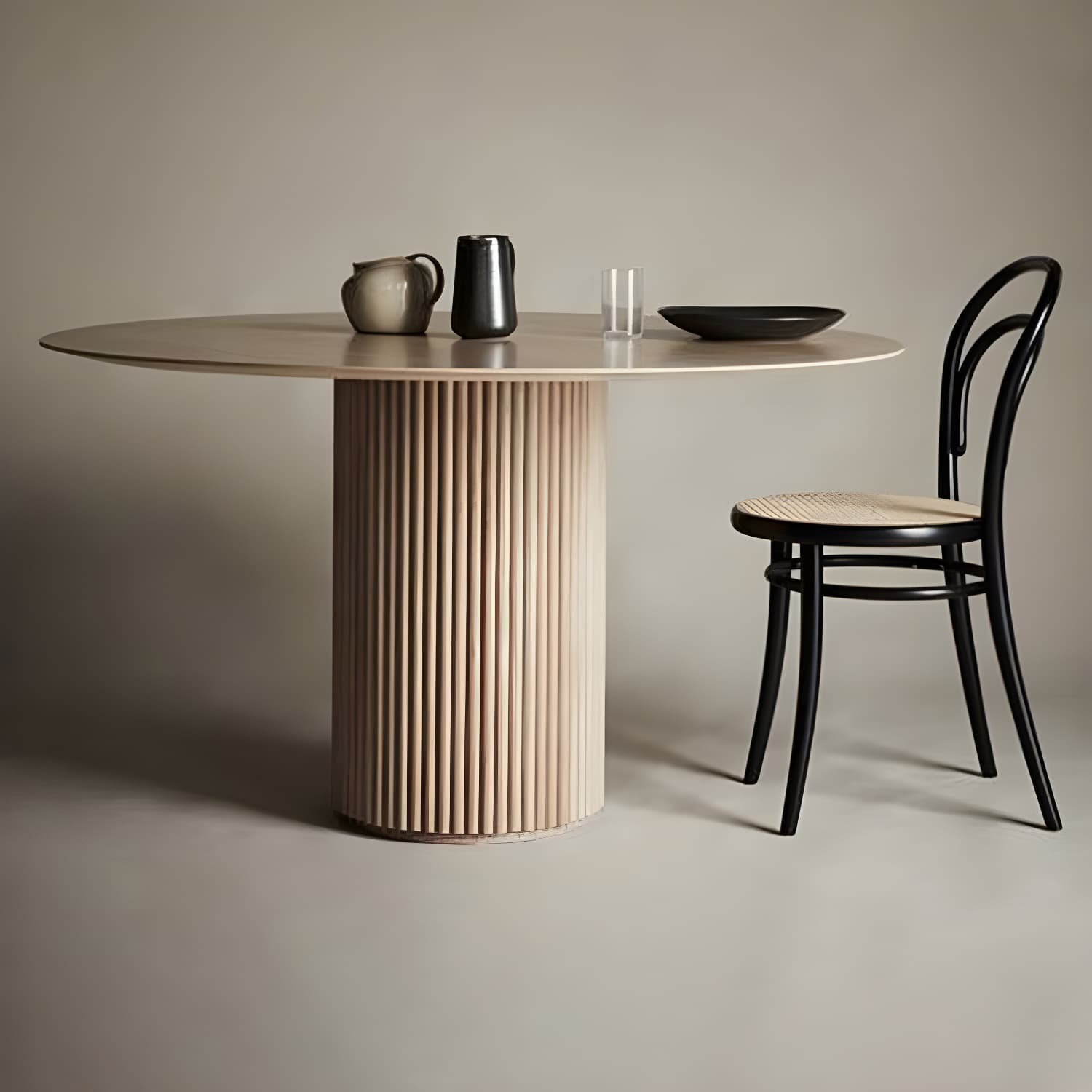 Round Shape Home Dining Table Modern Wooden Dining Room Table thumbnail 8