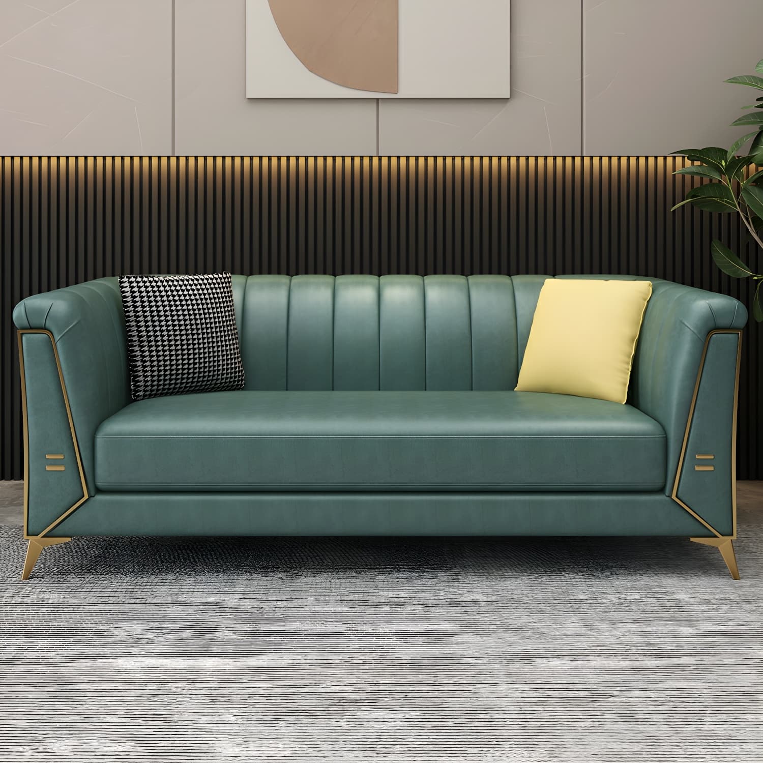 Glam Wood Frame Standard Sofa with Tuxedo Arms in Solid Color thumbnail 10