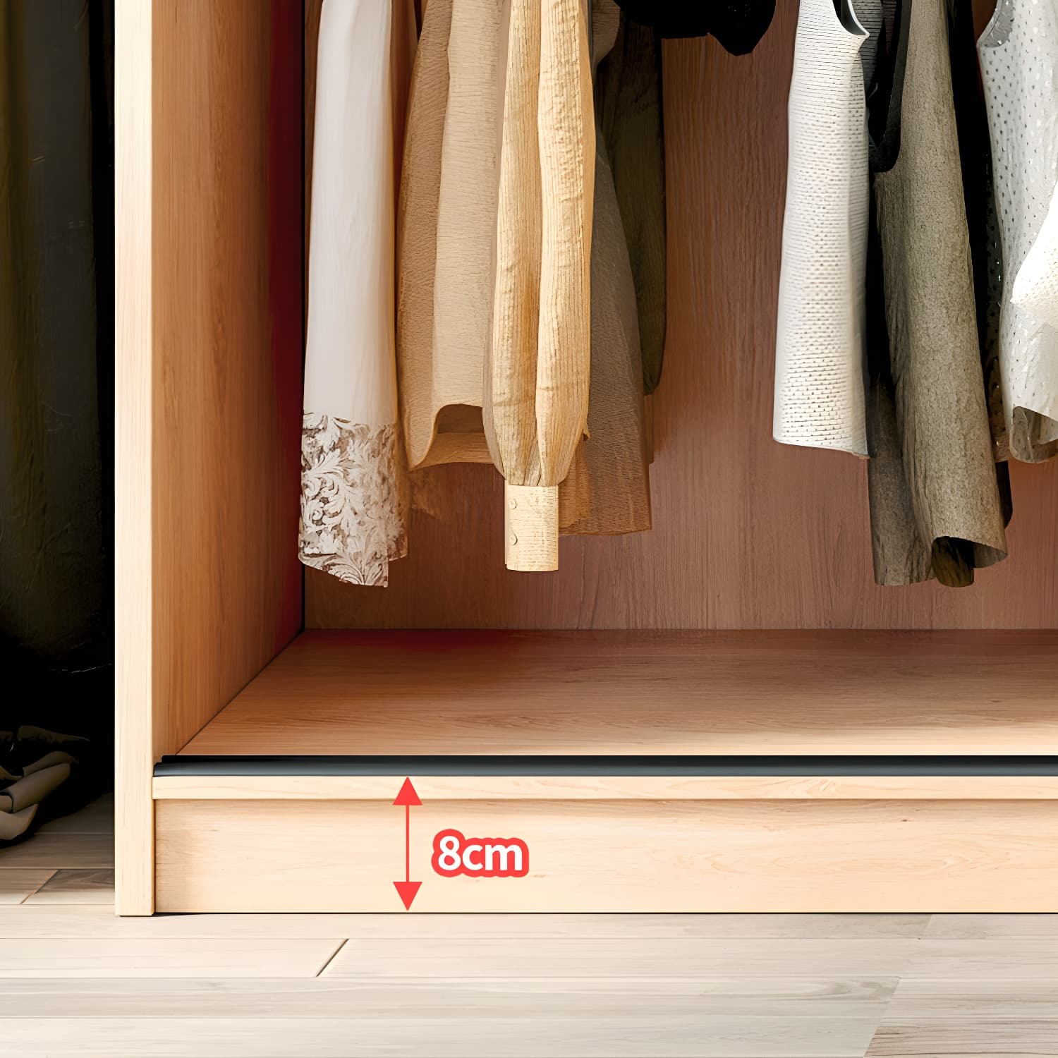 Engineered Wood Wardrobe Armoire with Drawer Modern Wardrobe Closet thumbnail 6