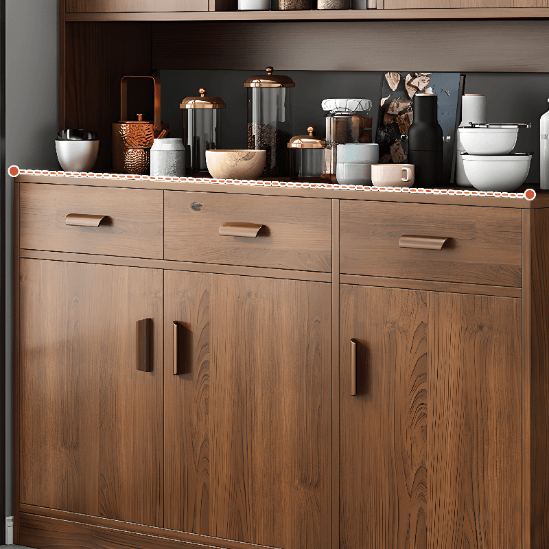 Trendy Narrow Kitchen Cabinet Base with Multiple Drawers and Doors, 2/3 Interior Shelves, Compartment Storage, and Lumber Countertop thumbnail 16