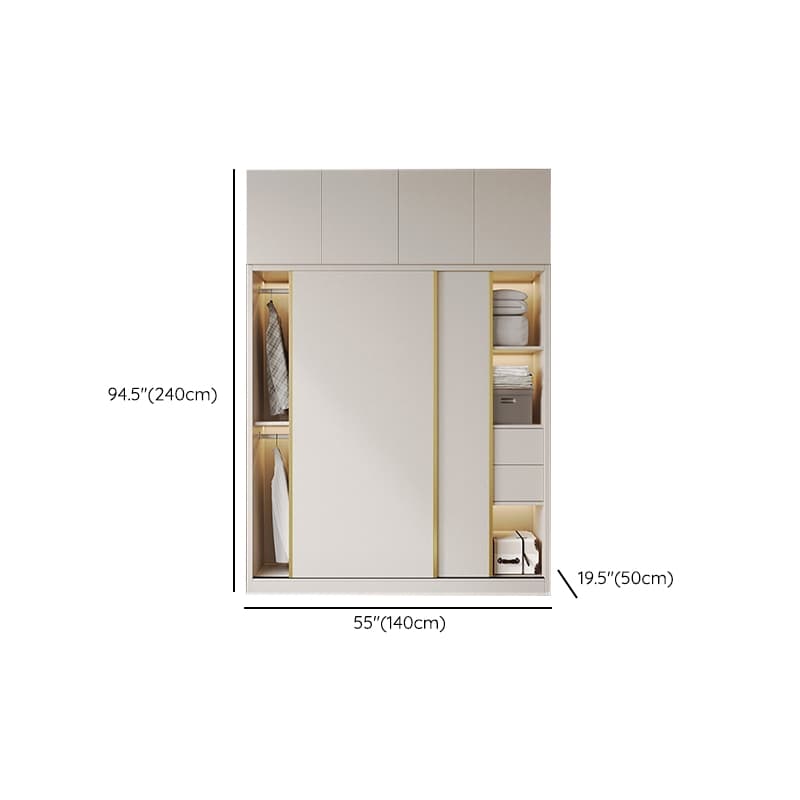 Attractive Modern White Wardrobe Armoire with Clothing Rod & Shelves thumbnail 27