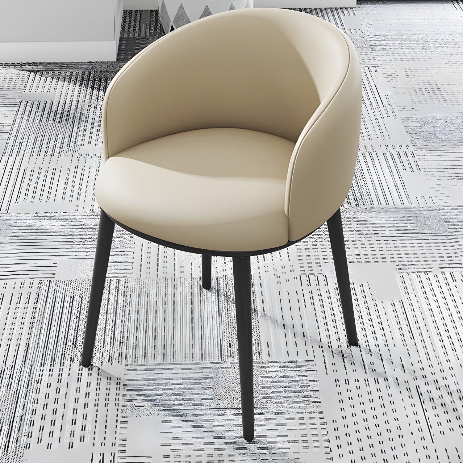 Modern Upholstered Home Arm Chair Solid Back Matte Finish Dining Chair thumbnail 9